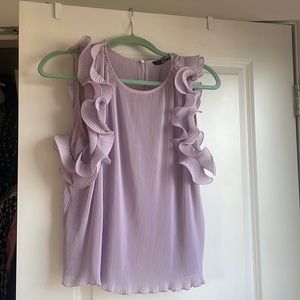 Zara Purple Ruffle Sleeve Tank